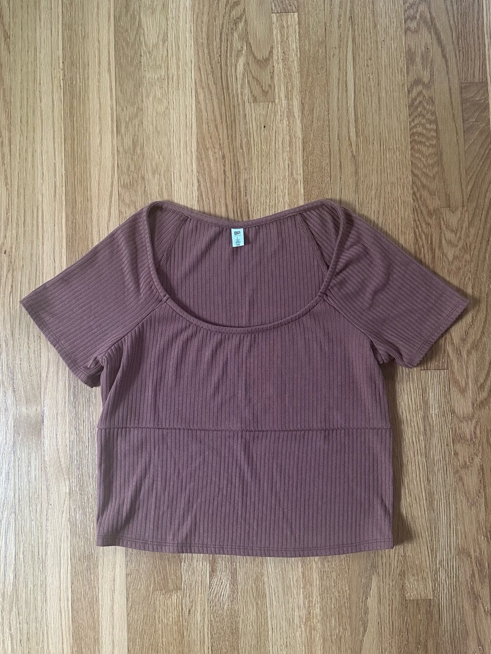 bp Ribbed Scoop Crop Top - Mauve